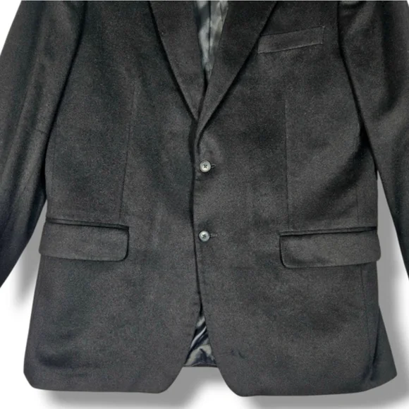 100% Cashmere Tasso Elba Blazer 44L for Black 2 Button Jacket Men's Macy's - Picture 5 of 14